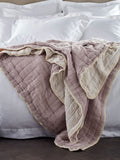 Secret Linen Store Vivienne throw in vintage rose, imported from the UK