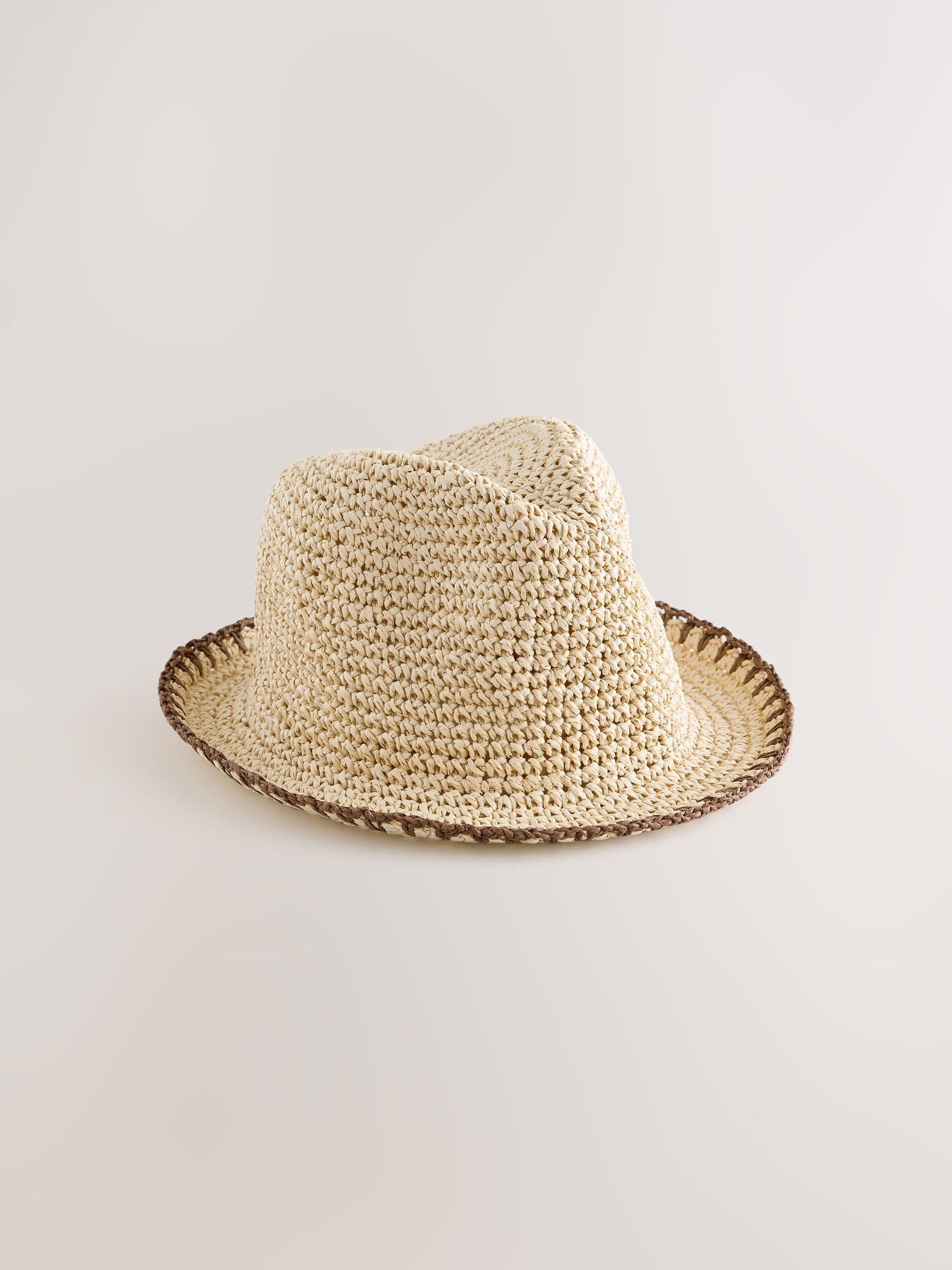 Neutral Stitched Brim Trilby Hat (1-16yrs)