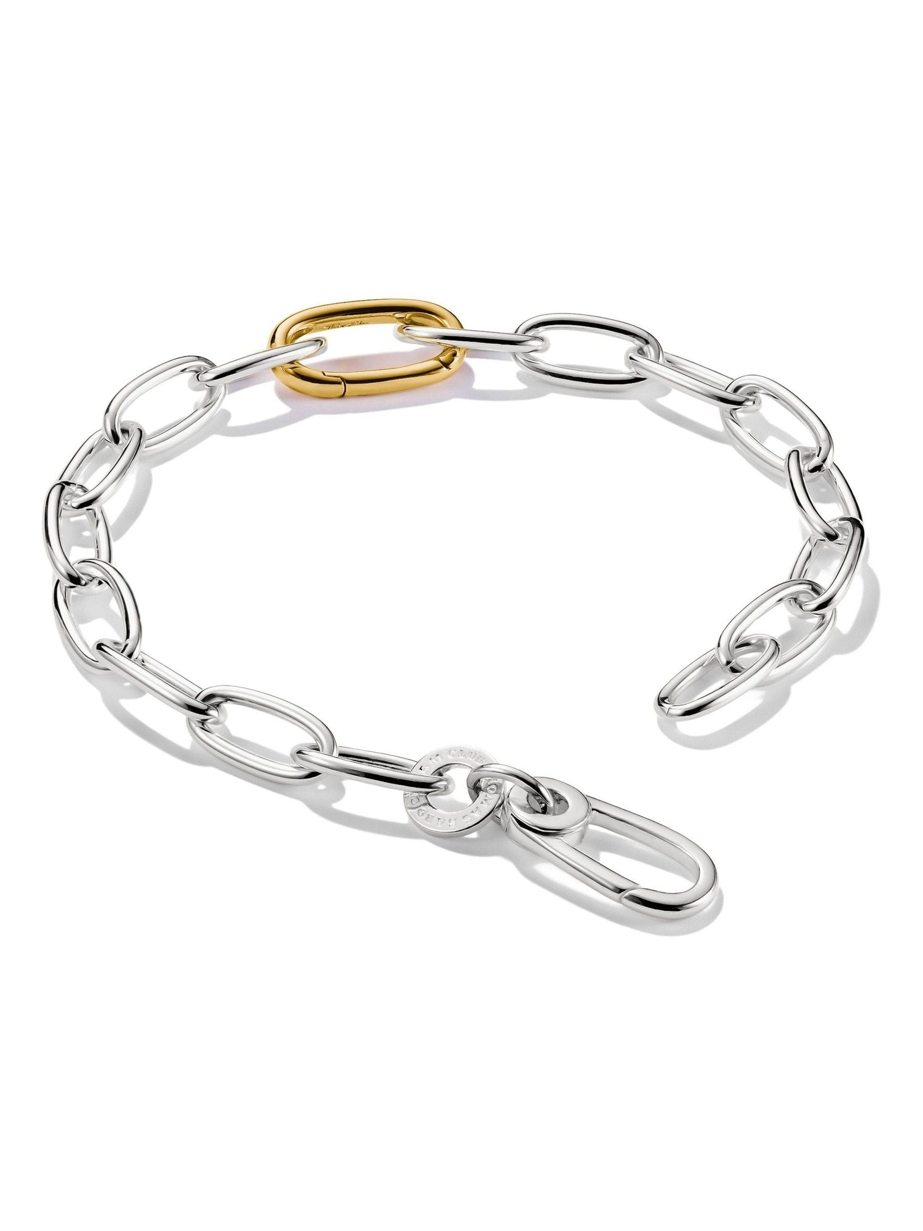 Thomas Sabo bicolour charm bracelet 17cm silver (British brand)