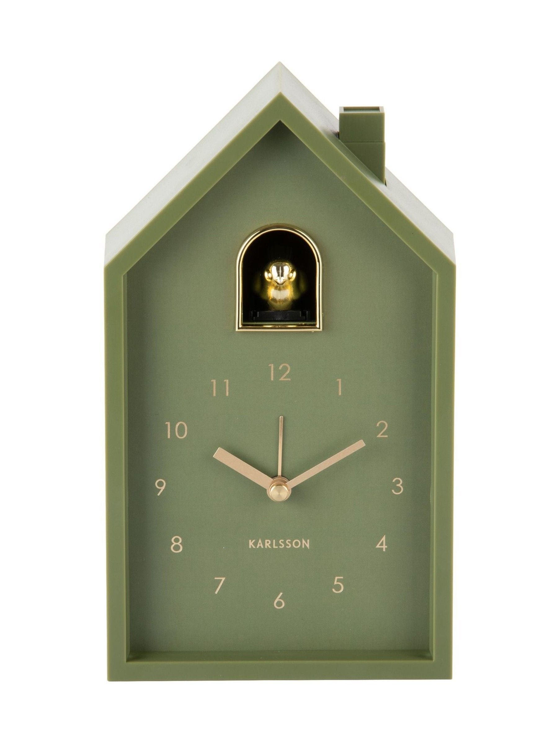 Karlsson Oro Cuckoo Alarm Clock luxury green, UK version