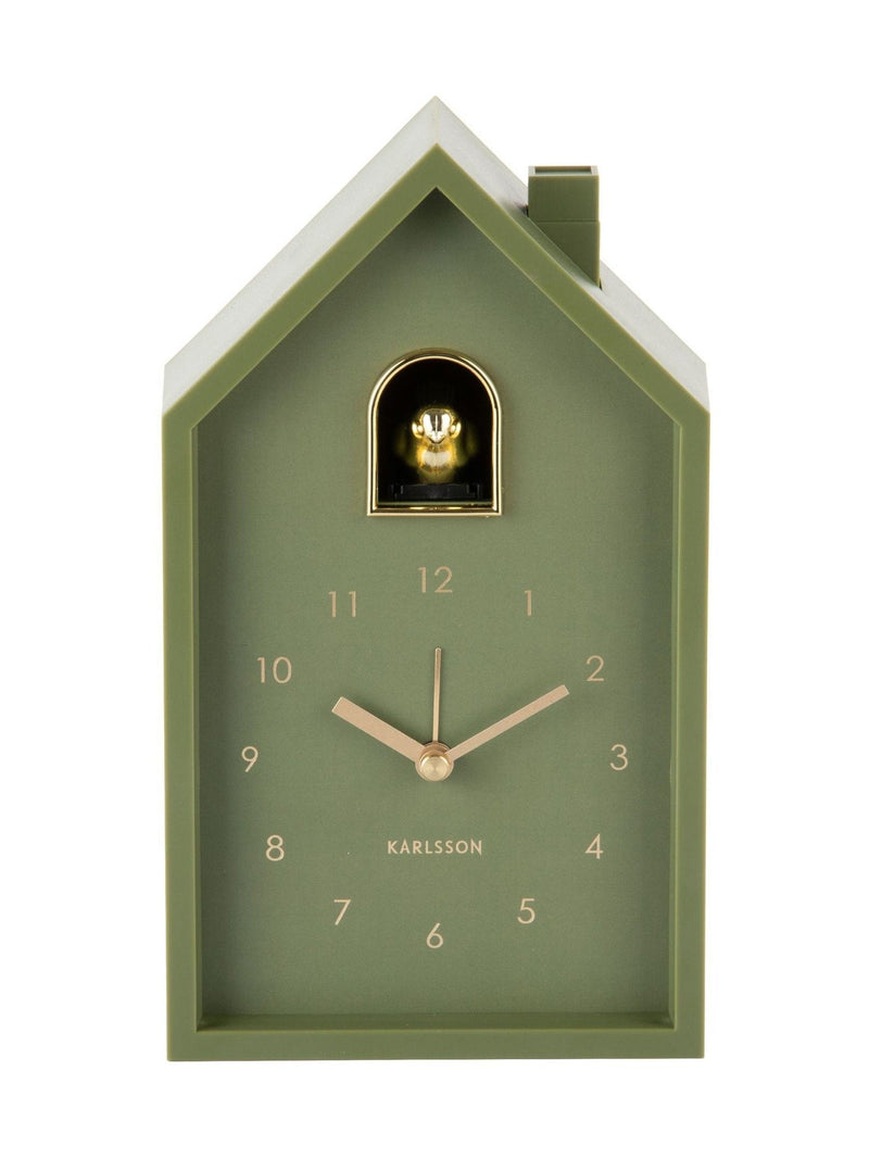 Karlsson Oro Cuckoo Alarm Clock luxury green, UK version