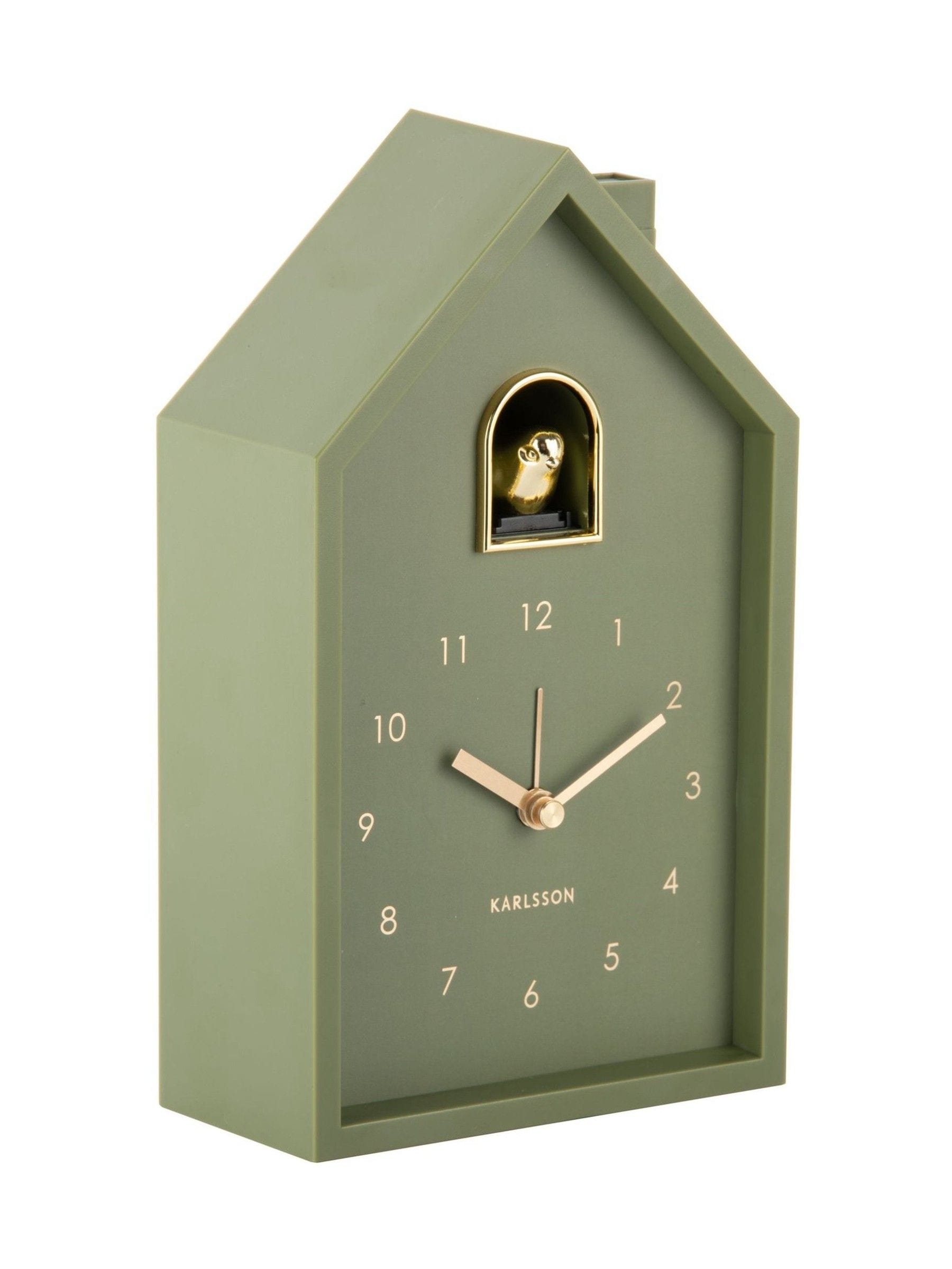 Karlsson Oro Cuckoo Alarm Clock luxury green, UK version