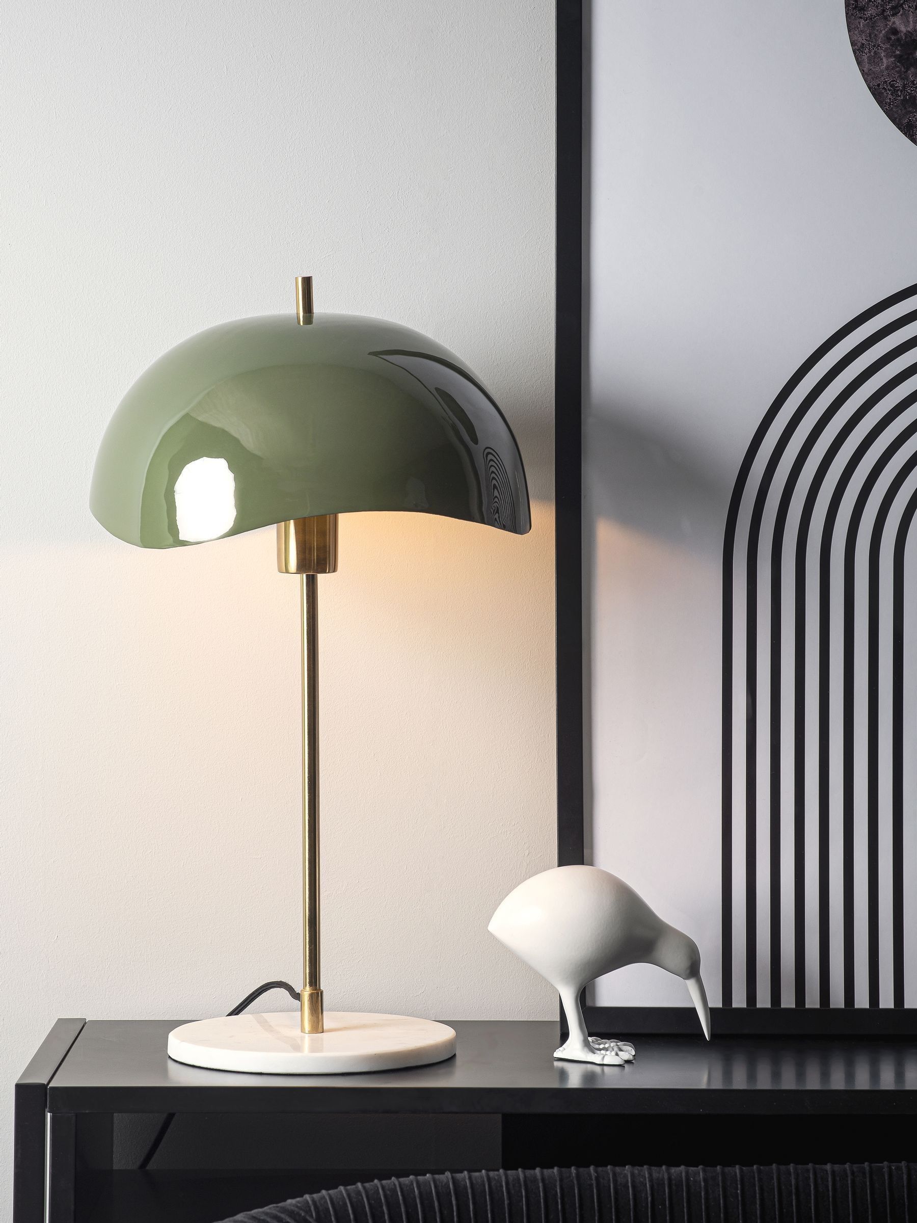 Leitmotiv Jungle Green waved dome table lamp (British brand)