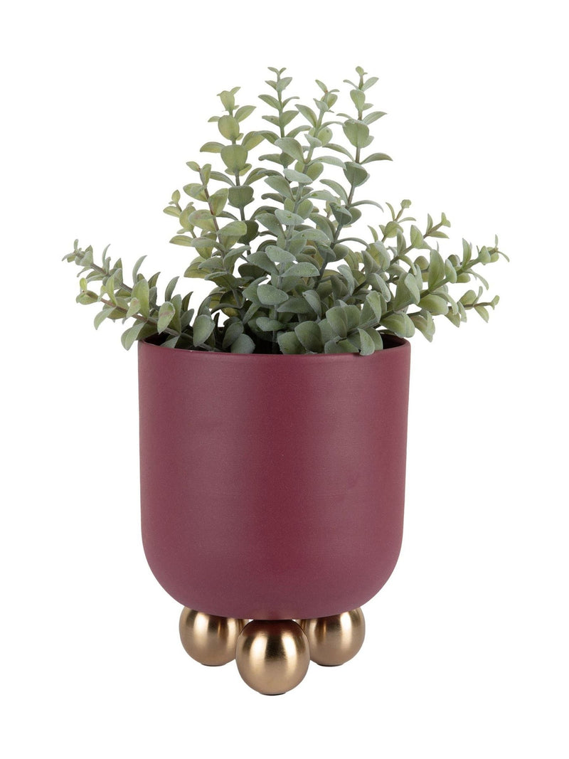 Present Time Dark Mauve Estilo plant pot small, UK version