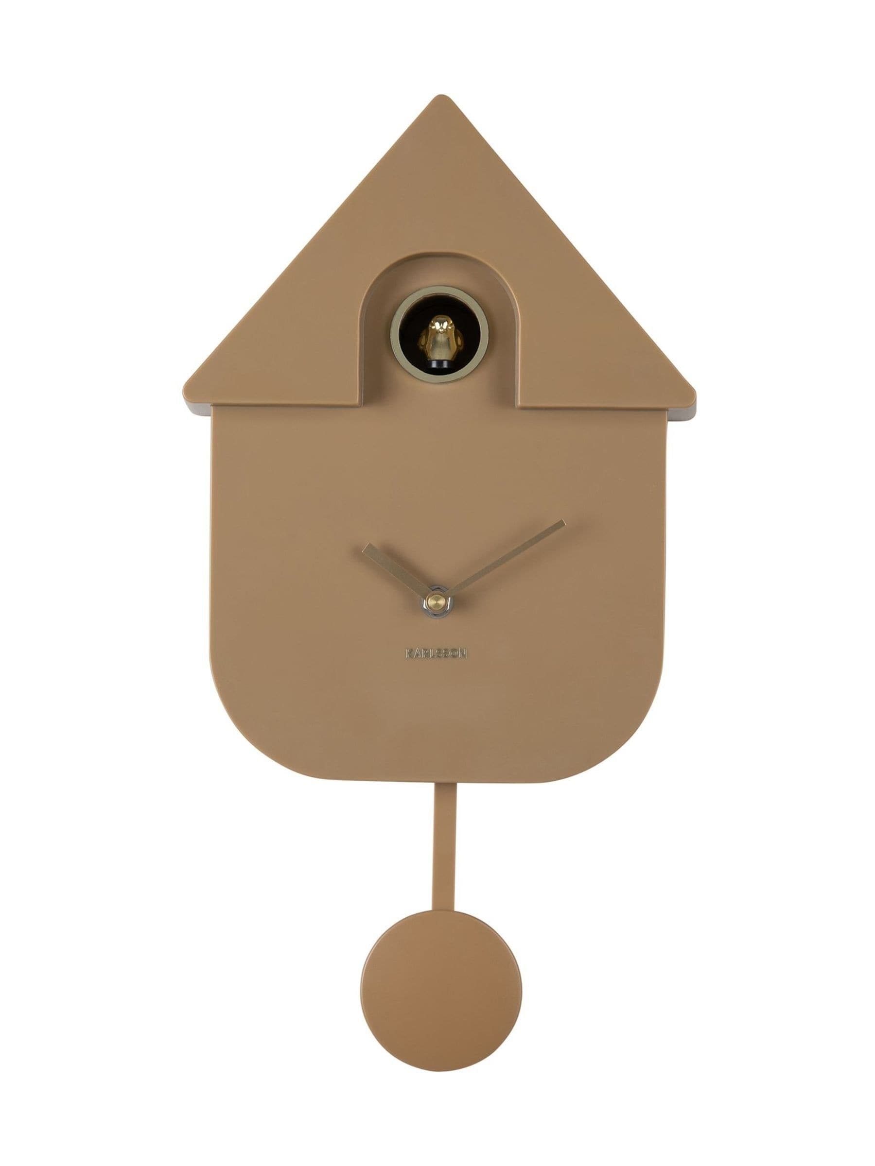 Karlsson mocha brown cuckoo wall clock 41cm, imported from the UK