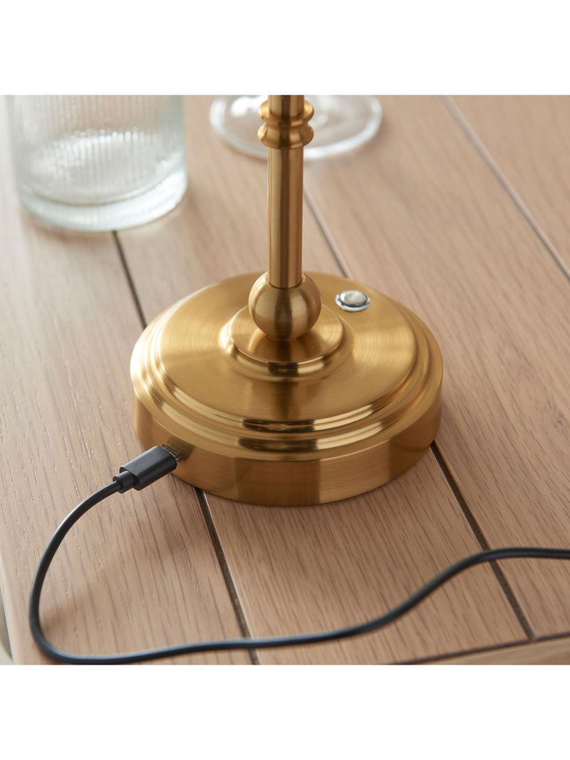 Gallery Home brass rechargeable table lamp - British product