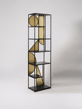 Swoon black Pablo narrow shelving with mango wood - British product
