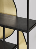 Swoon black Pablo narrow shelving with mango wood - British product