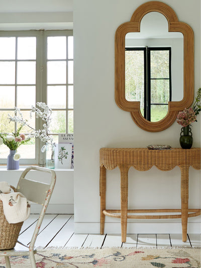 Next La Redoute Intérieurs Natural Rivia Rattan Mirror 120 x 73cm- Buy online at McGrocer