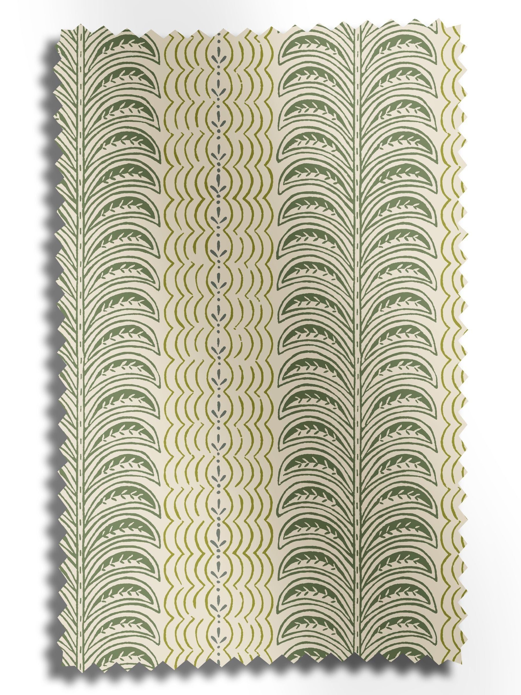 Land & Shore Green Fintra Stripe roller blind - British product