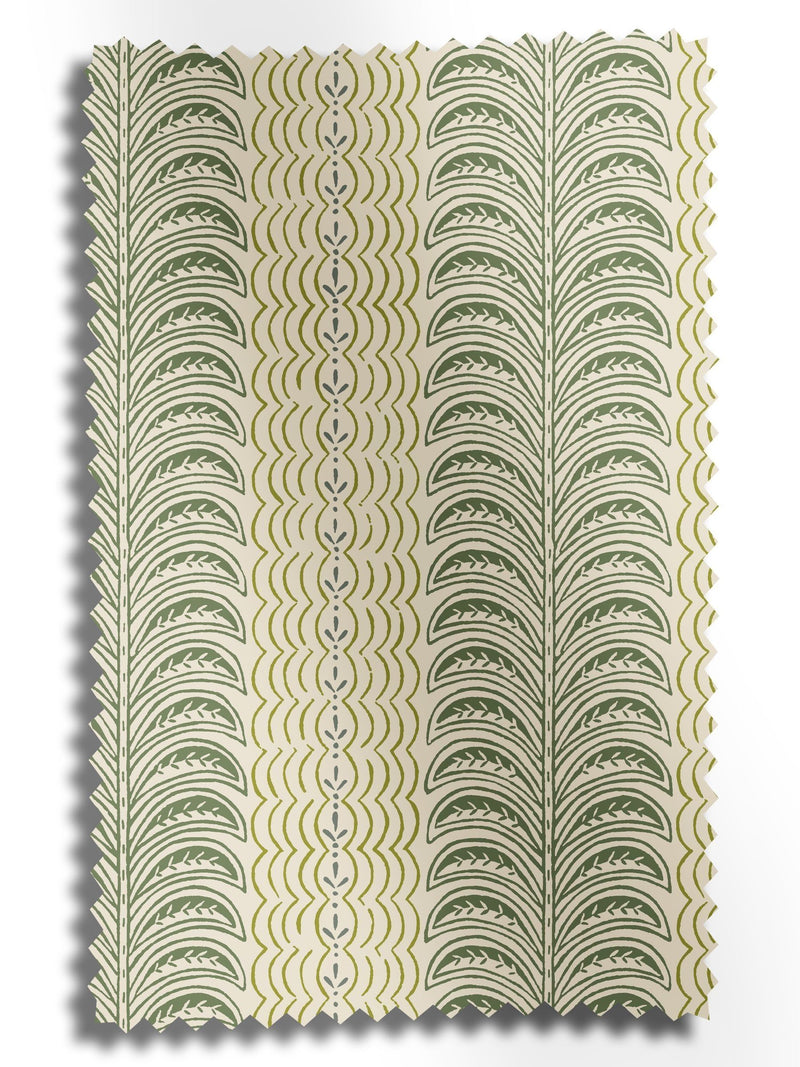 Land & Shore Green Fintra Stripe roller blind - British product