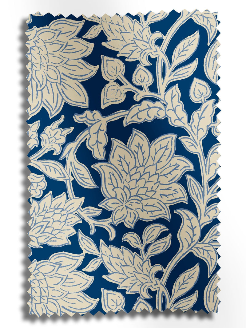 Land & Shore Rowallane blue floral roller blind, UK version