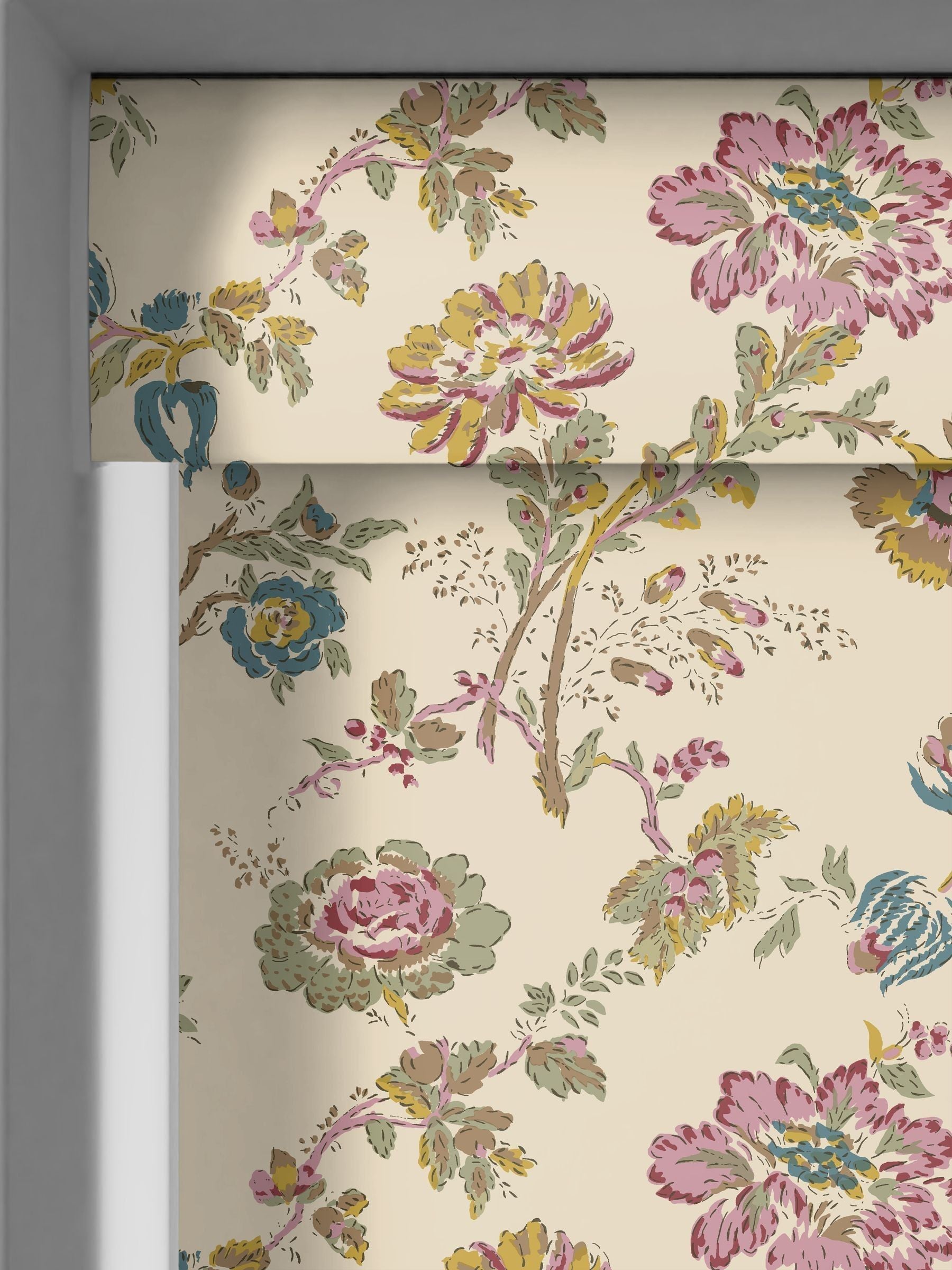 Land & Shore Orchard roller blind green floral 600x320mm - British product
