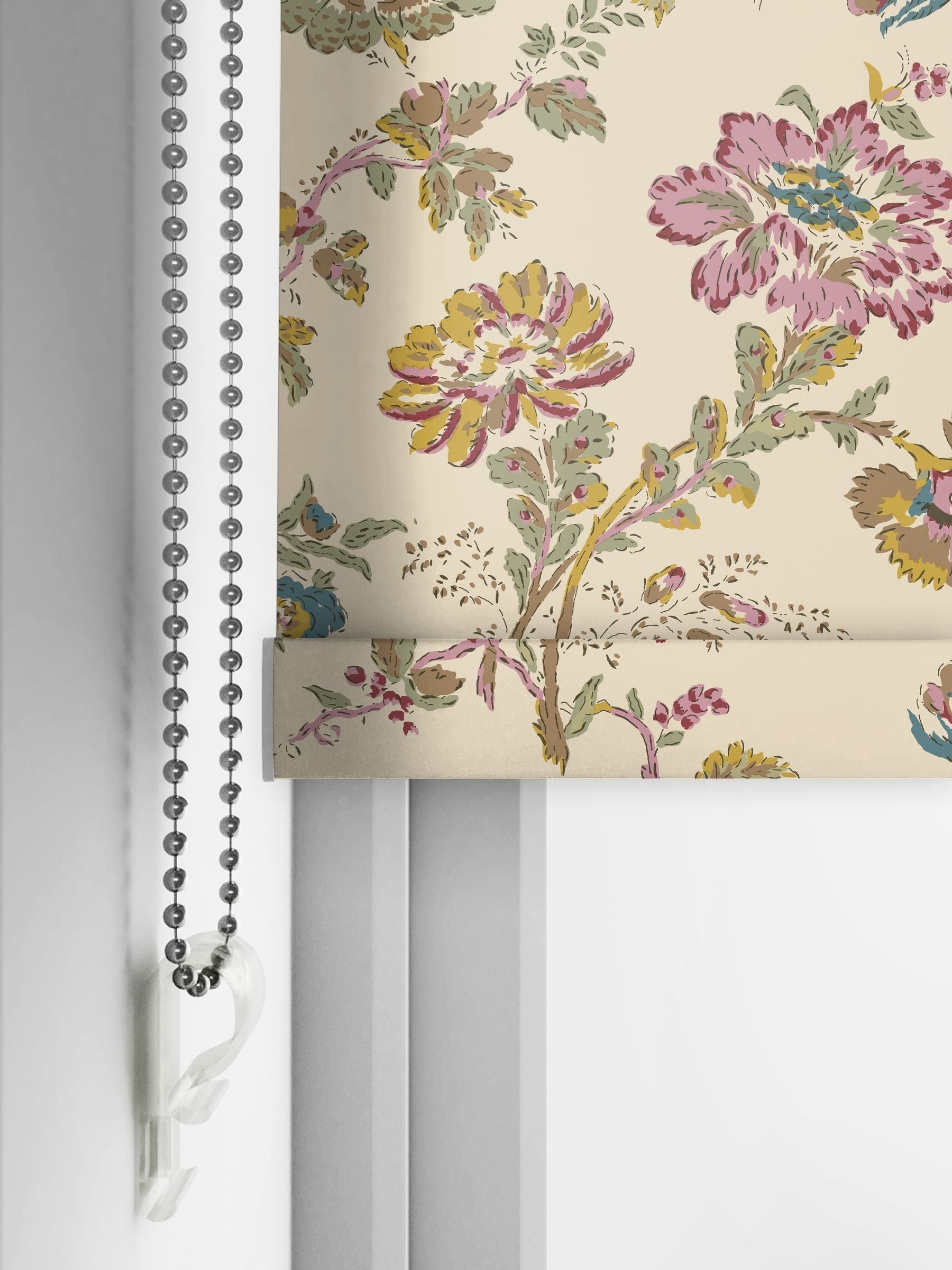 Land & Shore Orchard roller blind green floral 600x320mm - British product