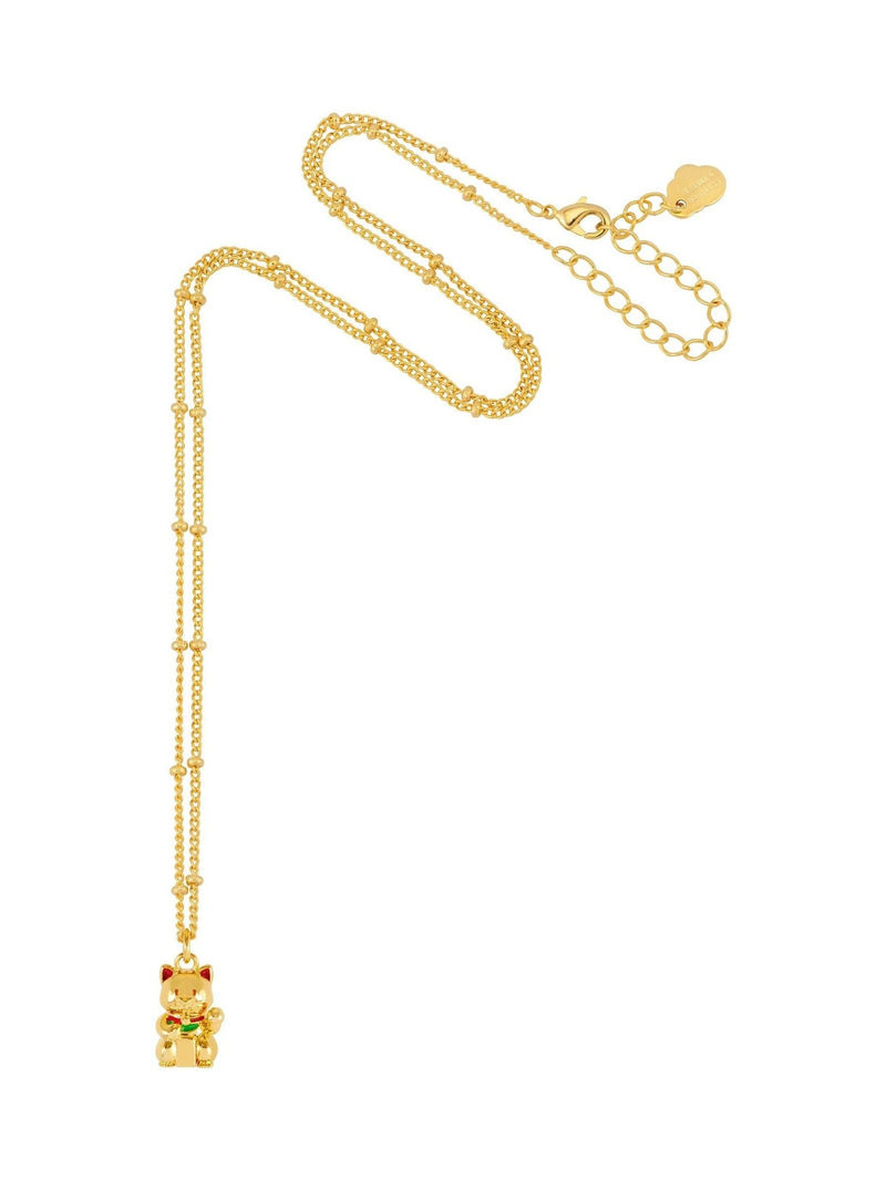 Estella Bartlett lucky cat gold tone necklace, imported from the UK