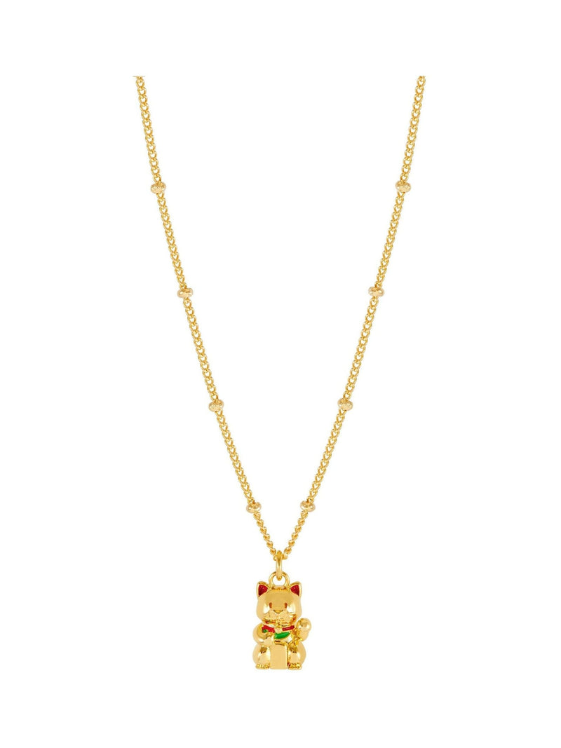 Estella Bartlett lucky cat gold tone necklace, imported from the UK