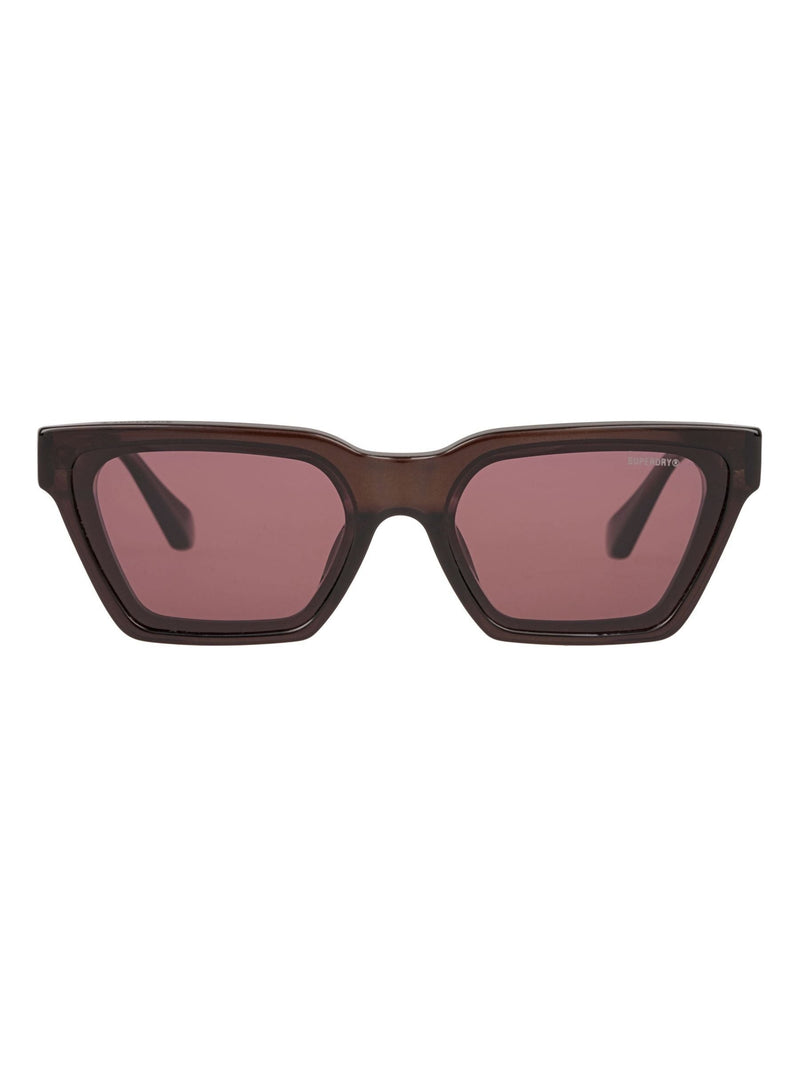 Superdry grey cat eye sunglasses with gold foil logo - British product