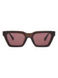 Superdry grey cat eye sunglasses with gold foil logo - British product