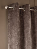 Mink Brown Blackout/Thermal Plush Chenille Eyelet Curtains