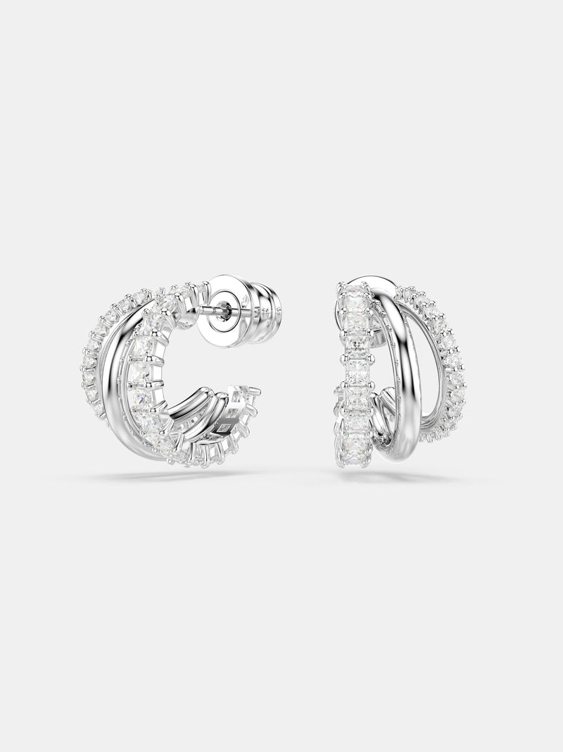Swarovski Hyperbola earrings rhodium plated cubic zirconia, imported from the UK