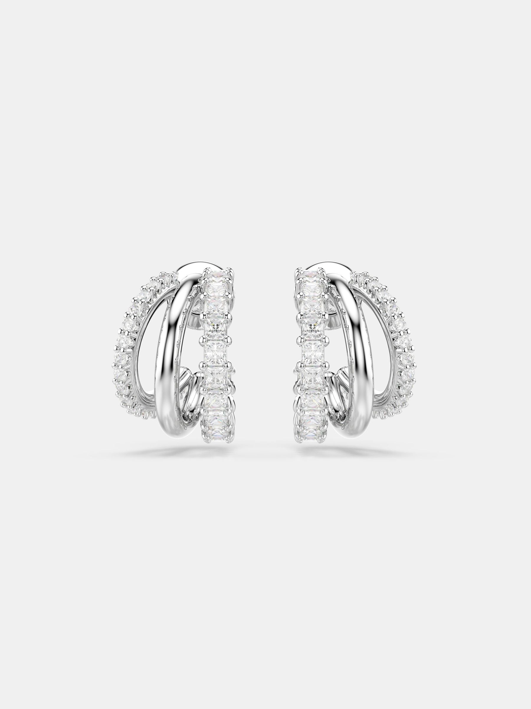 Swarovski Hyperbola earrings rhodium plated cubic zirconia, imported from the UK
