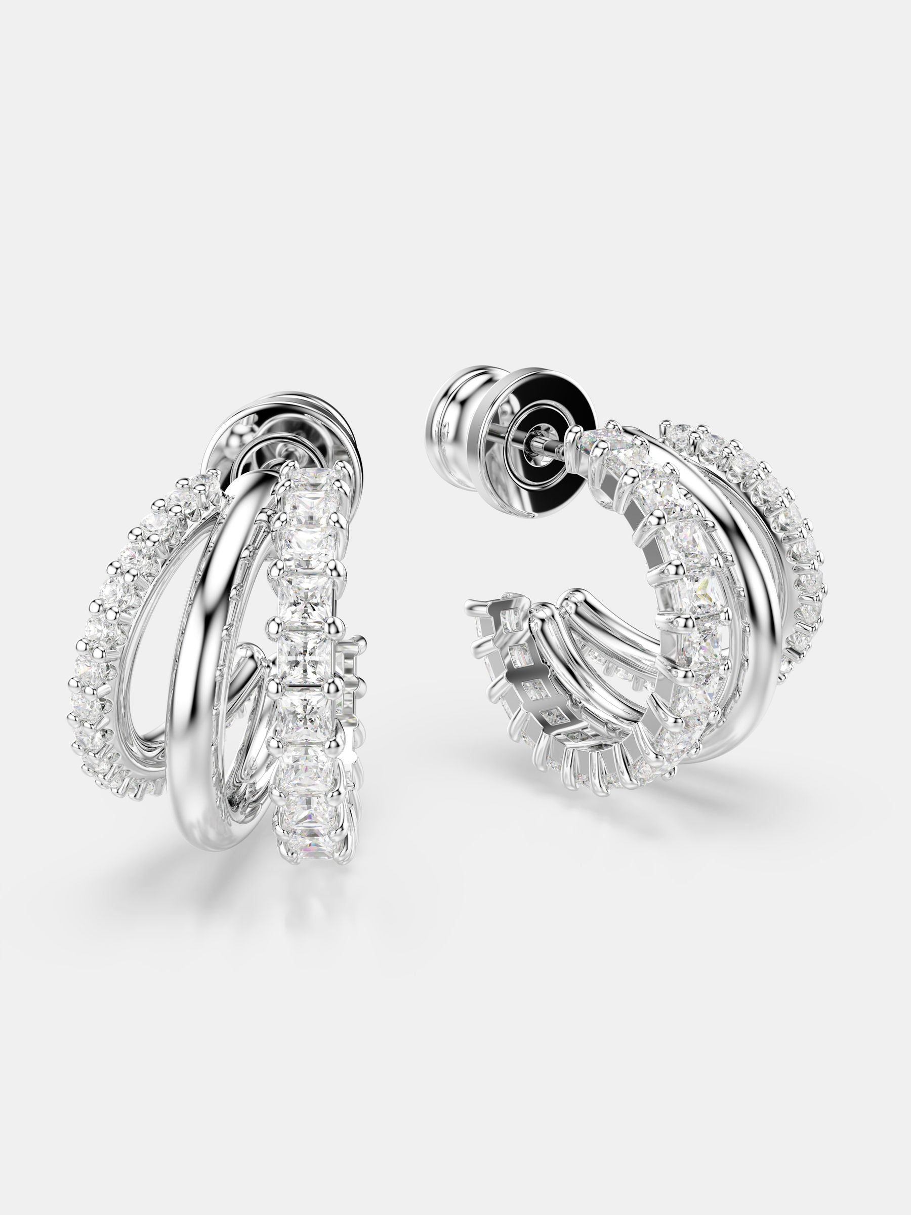 Swarovski Hyperbola earrings rhodium plated cubic zirconia, imported from the UK