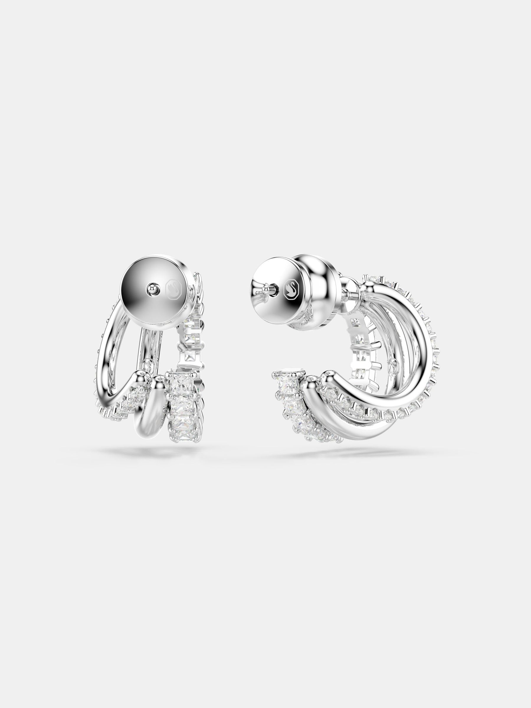 Swarovski Hyperbola earrings rhodium plated cubic zirconia, imported from the UK