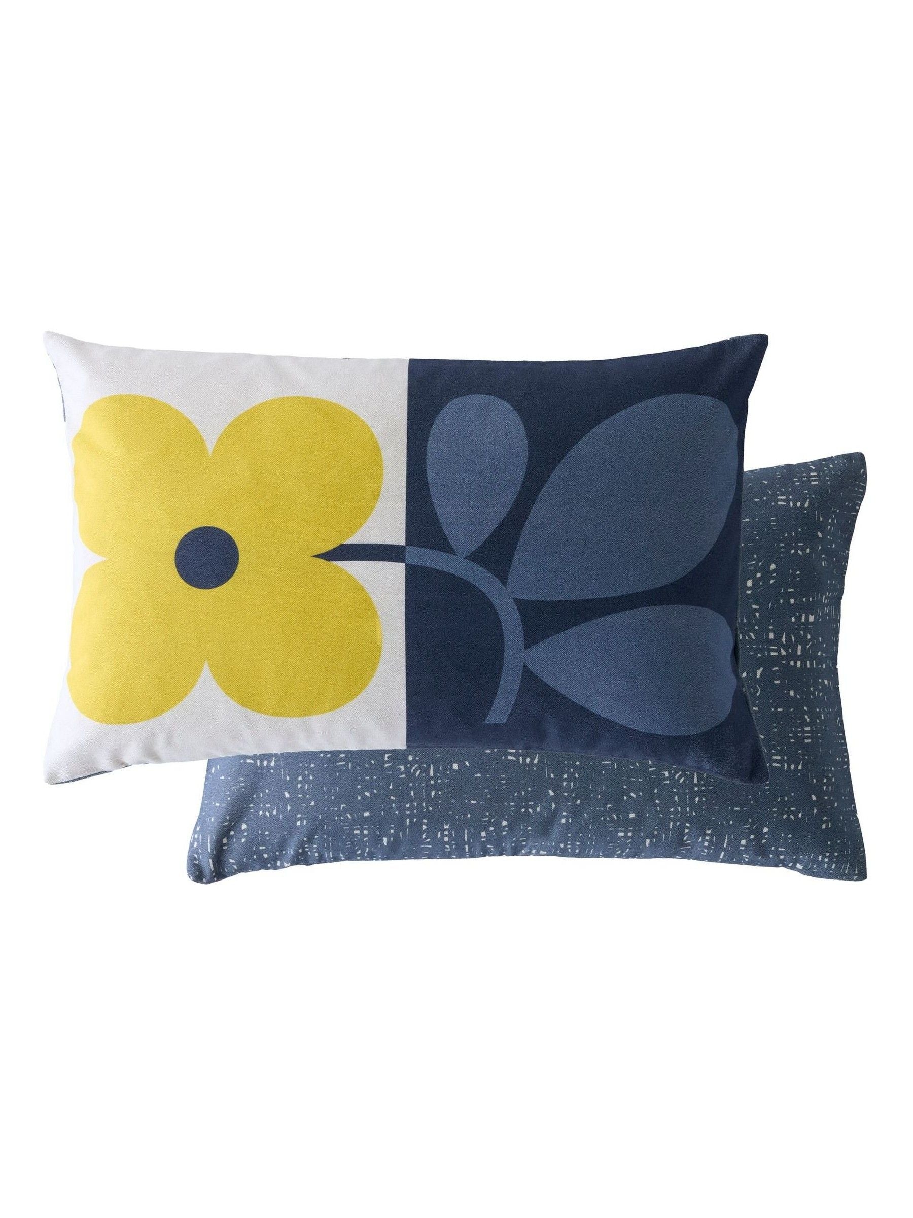 Orla Kiely Dandelion Denim Yellow Floret Cushion