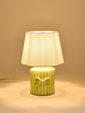 Oliver Bonas green bow striped ceramic table lamp 26.5cm - British product