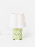 Oliver Bonas green bow striped ceramic table lamp 26.5cm - British product
