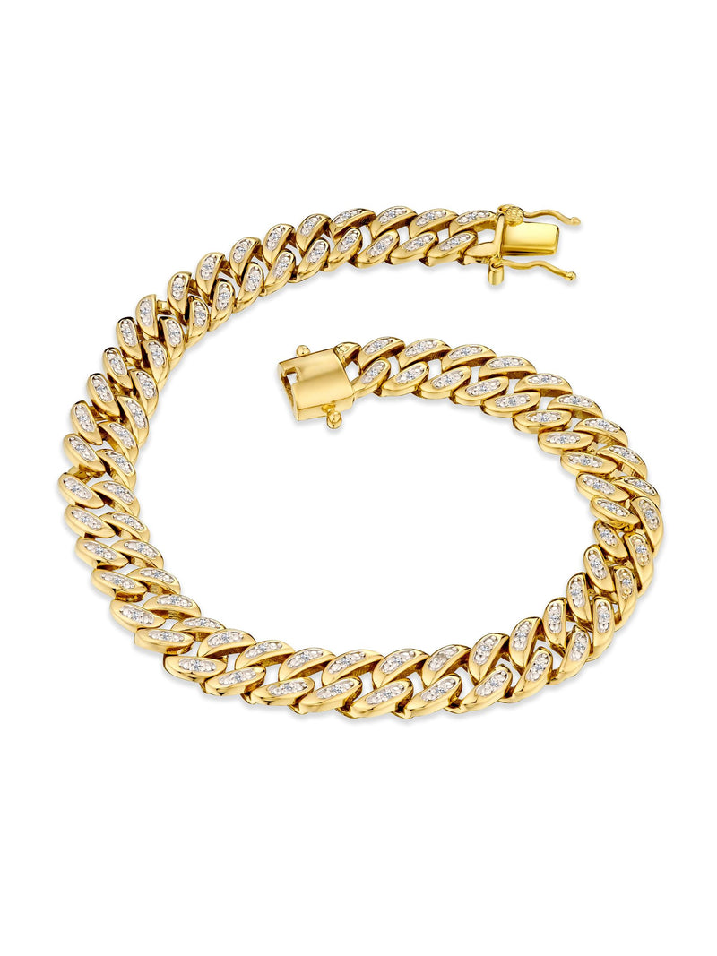 The Diamond Store white Cuban lab diamond bracelet 8.25 inch 0.50ct - British product