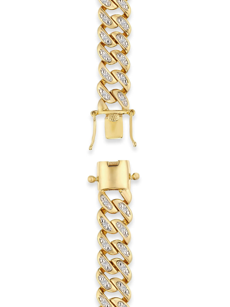 The Diamond Store white Cuban lab diamond bracelet 8.25 inch 0.50ct - British product