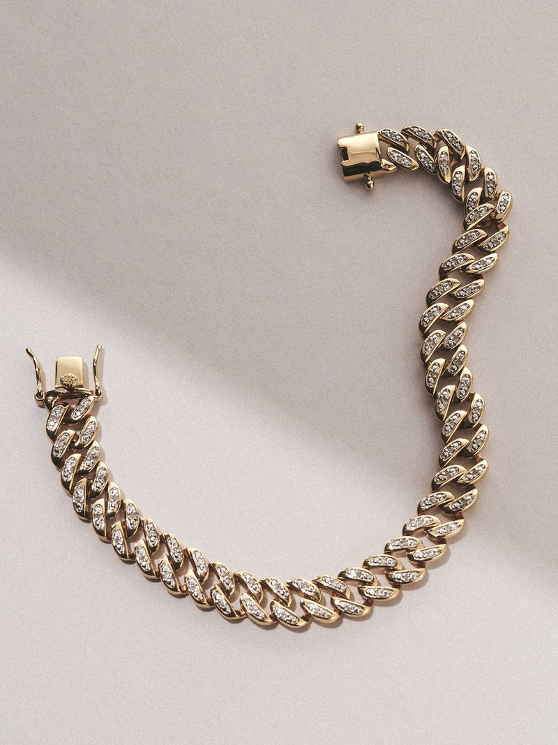 The Diamond Store white Cuban lab diamond bracelet 8.25 inch 0.50ct - British product
