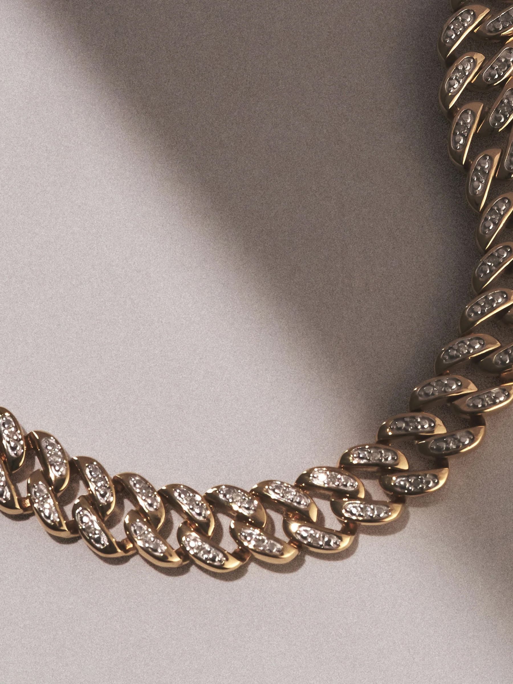 The Diamond Store white Cuban lab diamond bracelet 8.25 inch 0.50ct - British product