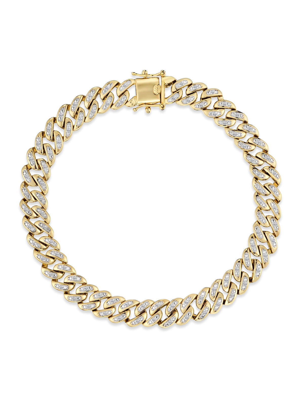 The Diamond Store white Cuban lab diamond bracelet 8.25 inch 0.50ct - British product