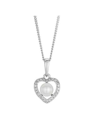 Next The Diamond Store White Stellato Pearl and Diamond Pendant Necklace 0.06ct in 9K Gold- Buy online at McGrocer
