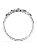 The Diamond Store wishbone ring amethyst lab diamond white gold - British product