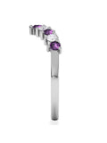 The Diamond Store wishbone ring amethyst lab diamond white gold - British product