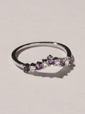 The Diamond Store wishbone ring amethyst lab diamond white gold - British product