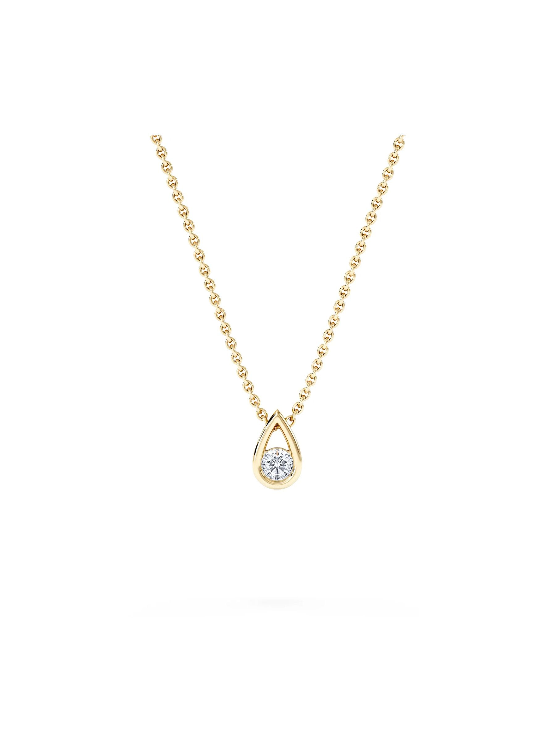 The Diamond Store gold vermeil teardrop pendant necklace 0.10ct lab grown diamond (British brand)