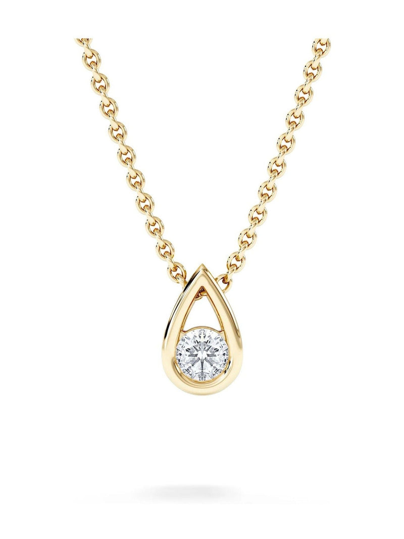 The Diamond Store gold vermeil teardrop pendant necklace 0.10ct lab grown diamond (British brand)
