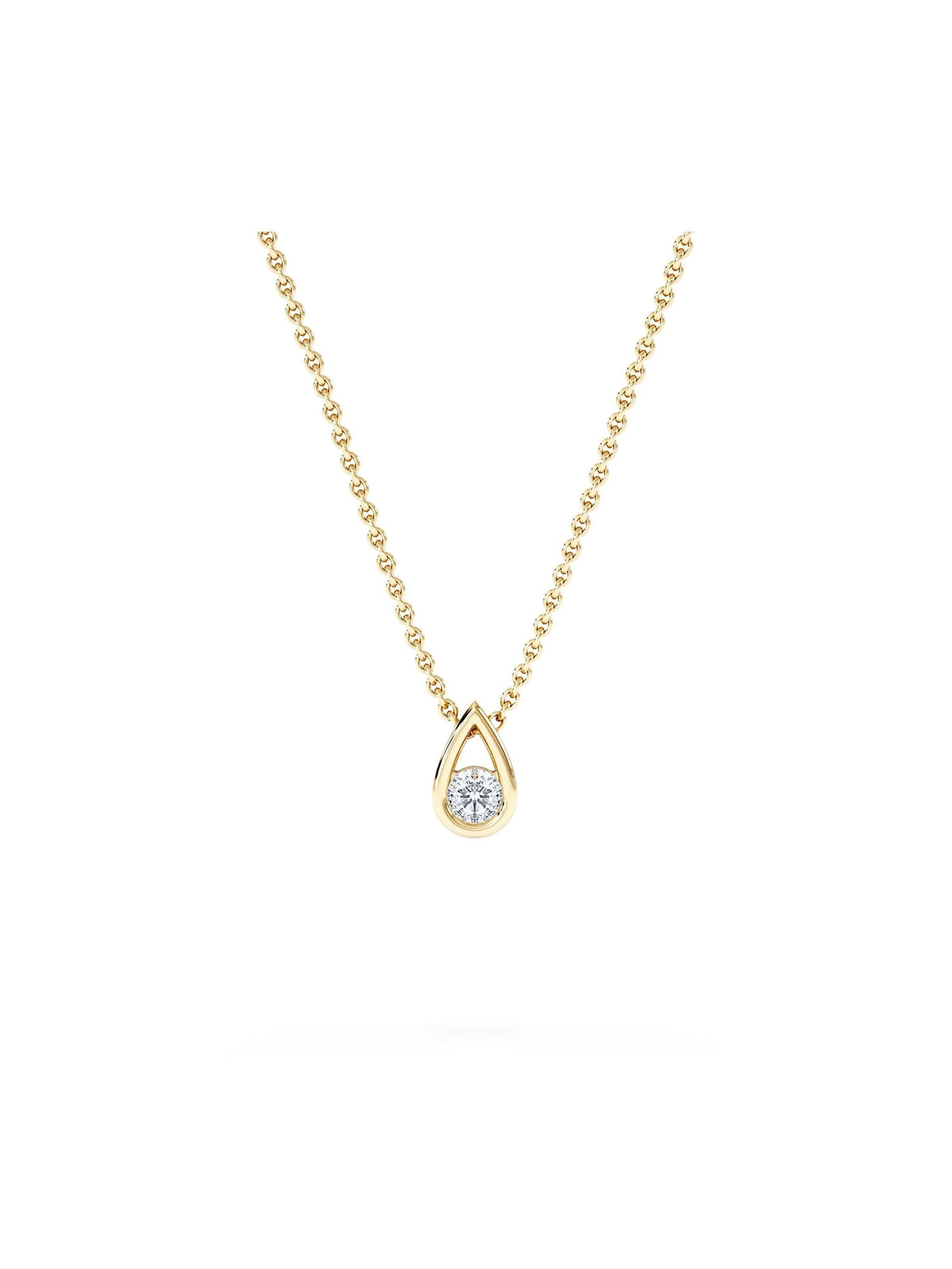The Diamond Store gold vermeil teardrop pendant necklace 0.10ct lab grown diamond (British brand)