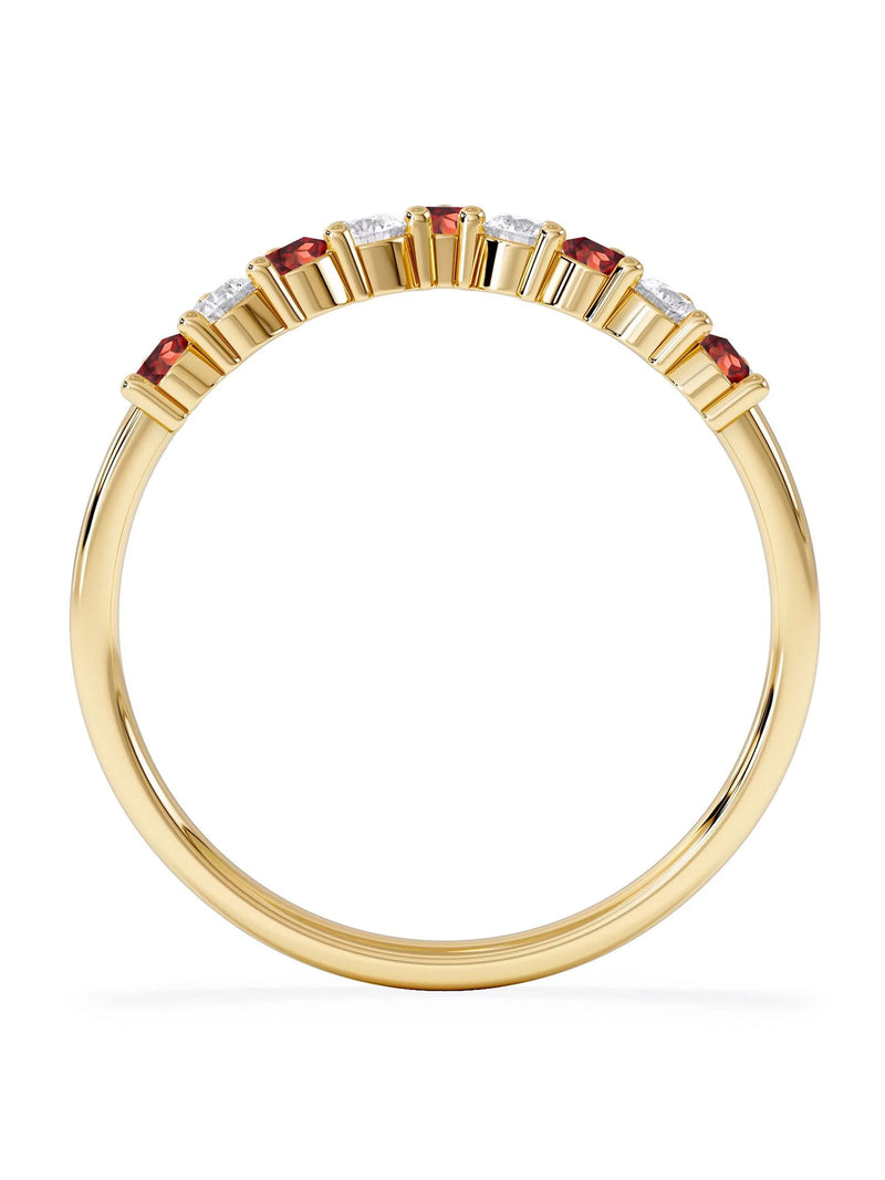 The Diamond Store garnet lab diamond ring in 9K gold (British brand)