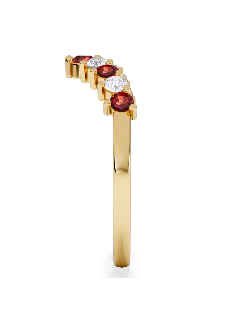 The Diamond Store garnet lab diamond ring in 9K gold (British brand)