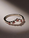 The Diamond Store garnet lab diamond ring in 9K gold (British brand)