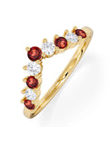 The Diamond Store garnet lab diamond ring in 9K gold (British brand)