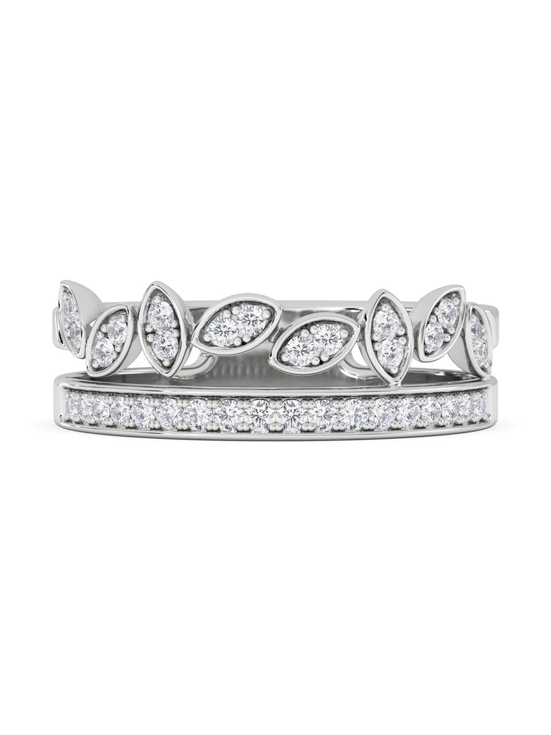 The Diamond Store sterling silver interlocking marquise stacking ring 0.25ct, UK version
