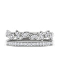 The Diamond Store sterling silver interlocking marquise stacking ring 0.25ct, UK version