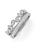 The Diamond Store sterling silver interlocking marquise stacking ring 0.25ct, UK version