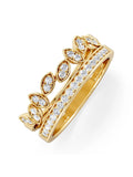 The Diamond Store lab diamond marquise stacking ring in gold vermeil (British brand)